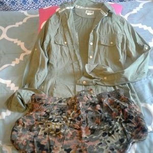 Army green blouse